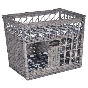 Cuccia per Gatti Leggera e Compatta in Salice Grigio, Arredamento per Animali Domestici - Product Image 1