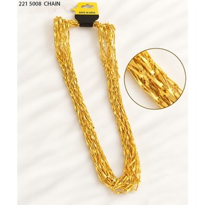 Collar de Cadena Plana Texturizada Chapada en Oro al por Mayor MIJ para Mujer, Joyería de Moda India de Imitación, Fabricante de Cadenas Chapadas en Oro - Product Image 2