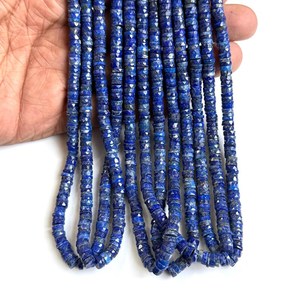 Cuentas de Lapislázuli Natural de 6mm, Facetadas, en Forma de Disco Heishi, Cuentas de Piedras Preciosas, Hilo de Cuentas de Lapislázuli Genuinas de 16 Pulgadas, al por Mayor - Product Image 2