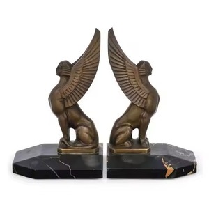 Sujetalibros de Latón Art Deco de Alta Tendencia, Escultura Decorativa de Metal con Forma Irregular, 2 Piezas, para Hogar u Oficina - Product Image 1