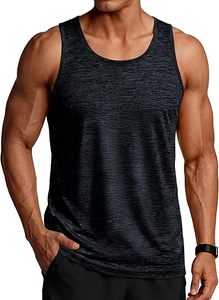 Débardeur sans manches pour homme, bleu clair imprimé, col rond, 100 % polyester, respirant, sportif, tissé, séchage rapide, vêtement décontracté - Product Image 3