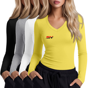 T-shirt de sport respirant à compression pour femme, séchage rapide, idéal pour la course, le fitness et l'entraînement en extérieur - Product Image 1