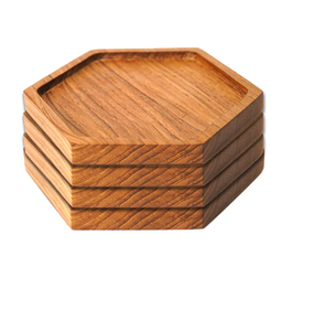 Sous-verres et tapis/plateaux réutilisables écologiques en bois d'acacia faits à la main - Taille/design personnalisable pour la maison, l'hôtel et les mariages - Product Image 3