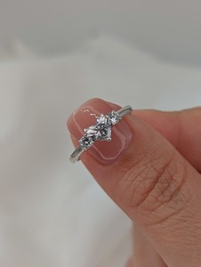 Proposal Moissanite Heart Cut Romantic Three Stone <b>Ring</b> For Women's original <b>925</b> <b>Silver</b> Wedding Promise Gift For Girlfriend - Product Image 1