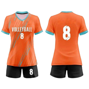 Wholesale High Quality Printed Sublimation <b>Volleyball</b> Uniform Design Male Female Girls Long Half Sleeve Moisture Wicking - Product Image 1
