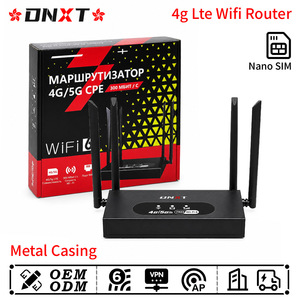 Routeur WiFi 4G LTE DNXT, routeur WiFi 6 LTE Cat4 2,4 GHz, boîtier métallique, modem 4G, antenne pliable, routeur WiFi VPN 4G pour usage domestique - Product Image 1