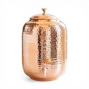 Distributeur d'eau en cuivre avec finition martelée et robinet pour usage domestique - Product Image 4