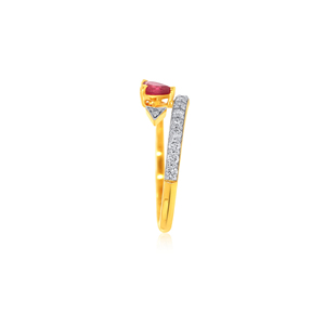 Anillo de Diamantes con Diseño de Hoja Opulento en Oro de 18K — Centro Marquise de 0.35 Ct, Engaste Botánico, Disponibilidad al por Mayor - Product Image 5