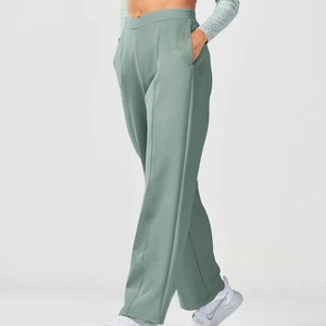 Pantalones Jogger Acampanados y Pantalones de Chándal para Mujer al por Mayor, 100% Algodón, Transpirables, Suaves, Holgados, de Pierna Ancha y Recta, en Oferta - Product Image 1