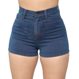 Best Price Eco-Friendly <b>High</b> <b>Waist</b> Sporty Denim <b>Shorts</b> for Women Summer Regular Fit Drawstring Closure Custom Belt <b>Jeans</b> - Product Image 3