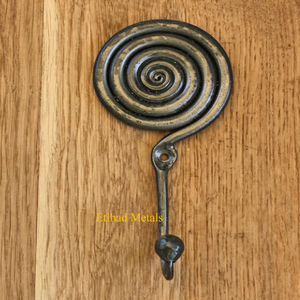 Wrought iron Spiral <b>hook</b> Forged <b>Towel</b> <b>hook</b> Robe <b>hooks</b> Bathroom <b>hooks</b>. Metal <b>hooks</b>. Metal hanger. Wall hanger Rustic iron rob - Product Image 3
