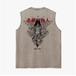 Custom Logo Men Washed Slim Fit Vest <b>Hip</b> Hop Streetwear Digital Printing Cotton Loose Vintage Tops Unisex Tshirt Quick Dry - Product Image 5