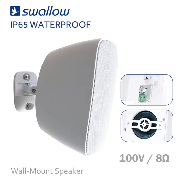 Sealed Enclosure Metal Outdoor Wall Speaker 40W 8 Ohm 100V with Wide Dispersion for Public Audio