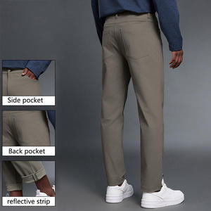 Pantalones de Golf para Hombre al por Mayor, Estilo Urbano, Color Caqui, de Algodón y Spandex, Casuales, para Oficina, Negocios, Marca OEM - Product Image 3