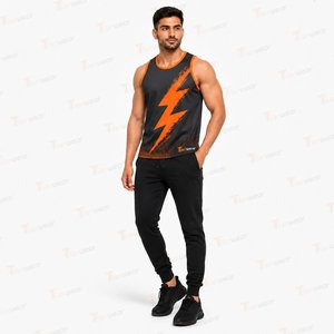 Débardeur de sport personnalisé pour hommes, sublimation, vente en gros, marque privée, veste d'entraînement athlétique, séchage rapide, respirant, polyester, musculation - Product Image 3