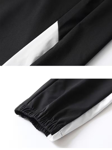 Men's Solid Breathable 340g Hoodie Jogger Set Casual Winter Wear Knitted Polyester Cotton Sweatshirt Pants Outfit - Product Image 5