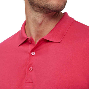 Polo Rojo de Manga Corta para Hombre, 100% Algodón, Tejido Piqué Personalizado, Color Sólido Informal, Transpirable, Corte Regular - Product Image 3