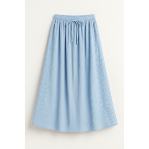 Women's Ribbed Knit Casual Midi <b>Skirt</b> with Soft Elastic Drawstring Waist, Lightweight Fabric, Fashion Wholesaler for Brands - Product Image 1