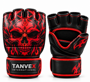 Gants de protection MMA en cuir véritable, style tendance, avec sangle de poignet réglable, respirants, unisexes, pour les arts martiaux et la boxe - Product Image 4