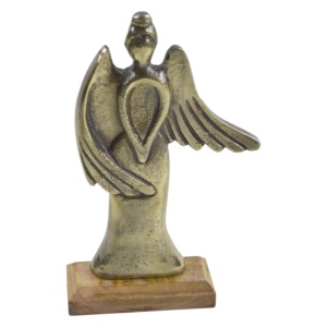 Sculptures de dames en argent avec base en bois, taille personnalisée, ornements de Noël en gros, collection tendance promotionnelle, fournitures festives - Product Image 3