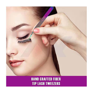 ชุดแหนบต่อขนตาสแตนเลสแบบมืออาชีพ ด้ามจับเพชร สีรุ้ง พร้อมอุปกรณ์ต่อขนตาไฟเบอร์ ชุด 5 ชิ้น - Product Image 3