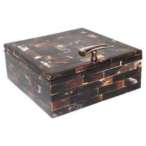 Caja Decorativa Hecha a Mano con Cuerno de Búfalo, Caja de Almacenamiento de Cuerno Natural Grabado, Caja de Regalo Artesanal Vintage, Decoración para el Hogar - Product Image 4