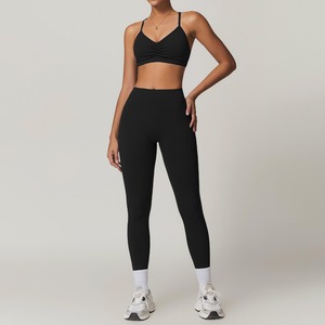 Conjuntos Deportivos de 2 Piezas para Mujer, sin Costuras, de Tela Inteligente, Transpirables, con Camisetas de Yoga y Top Deportivo Ajustado - Product Image 2