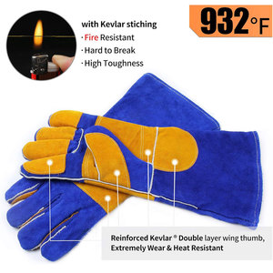 Gants de travail en cuir pour hommes, renforcés et résistants, 100% respirants, de qualité supérieure, compatibles avec les écrans tactiles - Product Image 2