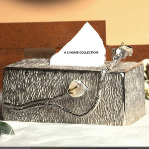 Boîte à mouchoirs tendance pour la maison et l'hôtel, en aluminium de haute qualité avec un design floral, porte-mouchoirs en papier - Product Image 4