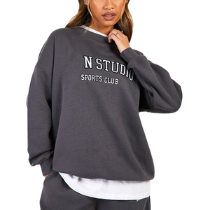 Custom Embroidery Sports Club Sweatshirts Style Hoodies Unisex Boxy Oversized Tracksuit Set Heavyweight Cotton Apparel Wholesale - Product Image 1