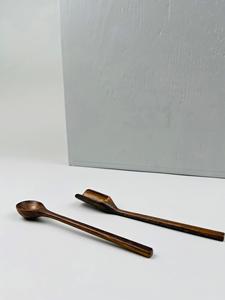 Cuillère à thé en bois naturel, écologique, réutilisable, cuillère à café faite à la main, lavable au lave-vaisselle, non toxique, pour les fêtes, en gros - Product Image 5