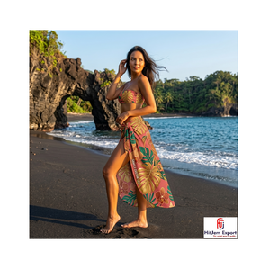 Pareo Hawaiano Polinesio Personalizado de Moda, Envoltura de Playa Ligera, Ropa Tropical para Resort, Exportador de Tejidos OEM ODM - Product Image 3