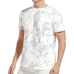 Muscle Fit Marble Design T <b>Shirt</b> Men 200GSM Cotton Spandex Gym Tee Bulk Wholesale - Product Image 2