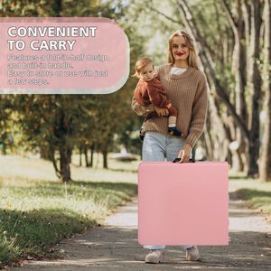 4ft Pink Foldable <b>Table</b> <b>Portable</b> Indoor and Outdoor with Maximum Weight Capacity of 135KG for Camping - Product Image 5