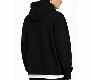Sweat-shirt à capuche de luxe noir pour homme, coupe oversize, en coton épais, style streetwear hiver, chaud et tendance - Product Image 3