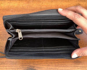 Vente en gros de portefeuilles à fermeture éclair en cuir véritable de marques célèbres de luxe de qualité supérieure portefeuille de créateur en cuir pleine fleur pour femmes - Product Image 5