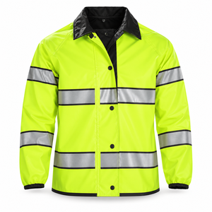 Gilet de sécurité réfléchissant personnalisé haute visibilité J. ARTHUR avec logo sur mesure, fermeture éclair élastique sur le devant, vêtements de travail pour hommes EN ISO 20471 - Product Image 1
