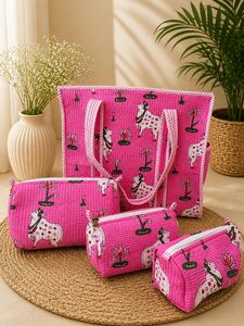 Vintage Lady Fashion Geometric Cotton Waterproof Eco-Friendly Durable Lightweight Compact Daily Travel Crossbody Shoulder Bag - Product Image 1