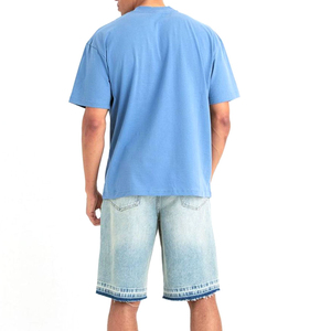 Custom Logo High Quality 260 GSM Heavy Weight <b>Box</b> Fit 100% Cotton Fleece <b>Drop</b> Shoulder Oversized Solid Cropped Men's T Shirts - Product Image 3