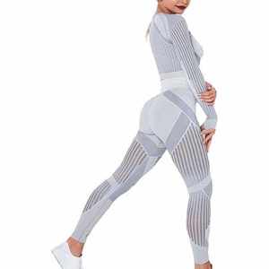 Conjunto de yoga para mujer, ropa deportiva sin costuras, conjunto de entrenamiento con control de abdomen, conjunto de fitness al por mayor - Product Image 5