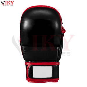 Bon Fournisseur, Gants de Grappling et de Sparring MMA en Cuir Synthétique Robuste, Service OEM ODM, Haute Performance, Bordure Noire et Rouge - Product Image 3