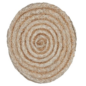 Ensemble de 15 sets de table ronds en jute et coton, cousus à la main, écologiques, avec motif de dessous de verre, pour la décoration de table - Product Image 3