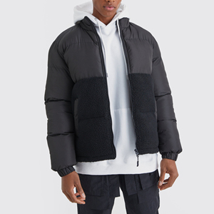 Veste d'hiver rembourrée à capuche légère et chaude avec logo personnalisé, col montant, garnissage en fibres de polyester, imperméable et coupe-vent - Product Image 1