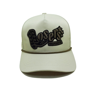 Adjustable 6-Panel Embroidery Laser Cut Adult Trucker Hat with <b>Rope</b> Casual Vietnam Manufactured High Quality Comfortable Fashion - Product Image 1