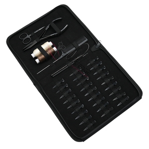 ชุดอุปกรณ์ต่อผมสำหรับช่างมืออาชีพ สีดำ พร้อมคีมหนีบลูกปัดแบบแบน เครื่องมือทำห่วง ตะขอเกี่ยวผม กรรไกรขนาดเล็ก ชุดด้ายสำหรับวิกผม - Product Image 1