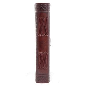 Carnet de notes vintage en cuir à couverture rigide, à feuilles mobiles, avec motif triple lune et pierre de cristal Troisième Œil – Carnet de croquis vierge pour voyages - Product Image 4