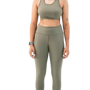 Conjunto deportivo de 2 piezas, transpirable, para yoga, elástico, que absorbe la humedad, ropa deportiva para mujer, ropa de gimnasio. - Product Image 1