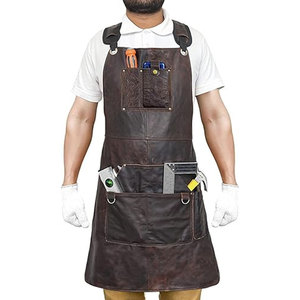 Heat Resistant Full Coverage Safety Gear <b>Leather</b> Welding <b>Apron</b> Vintage Look Protective Workwear <b>Leather</b> Welding <b>Apron</b> - Product Image 1