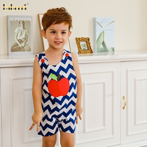 Lovely Apple Applique Boy Jon Ensemble de vêtements-100% Coton Vêtements pour enfants BB2115 par Babeeni - Product Image 2