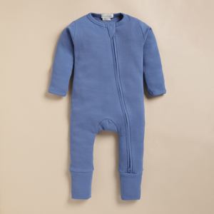 Mameluco con cremallera de elastano de bambú de calidad premium-Denim ligero - Product Image 1